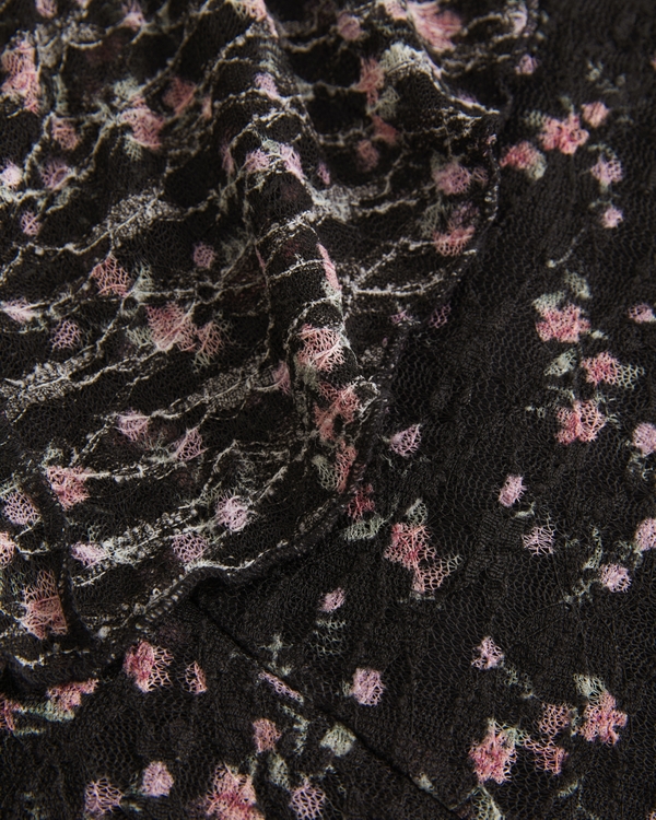 Lace Ruffle Mini Dress