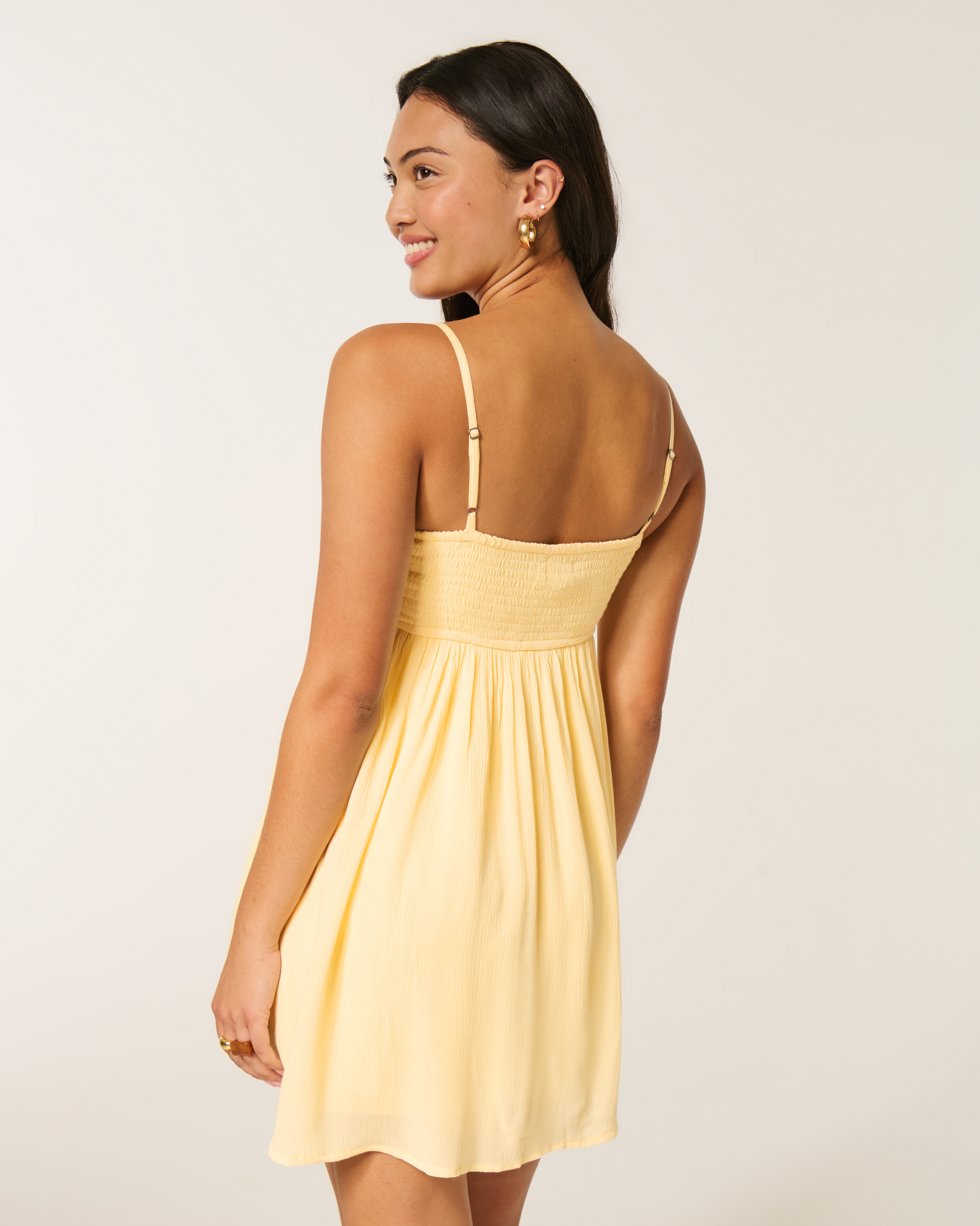 Hollister Embroidered Sequin Babydoll Mini Dress | Liberty Center
