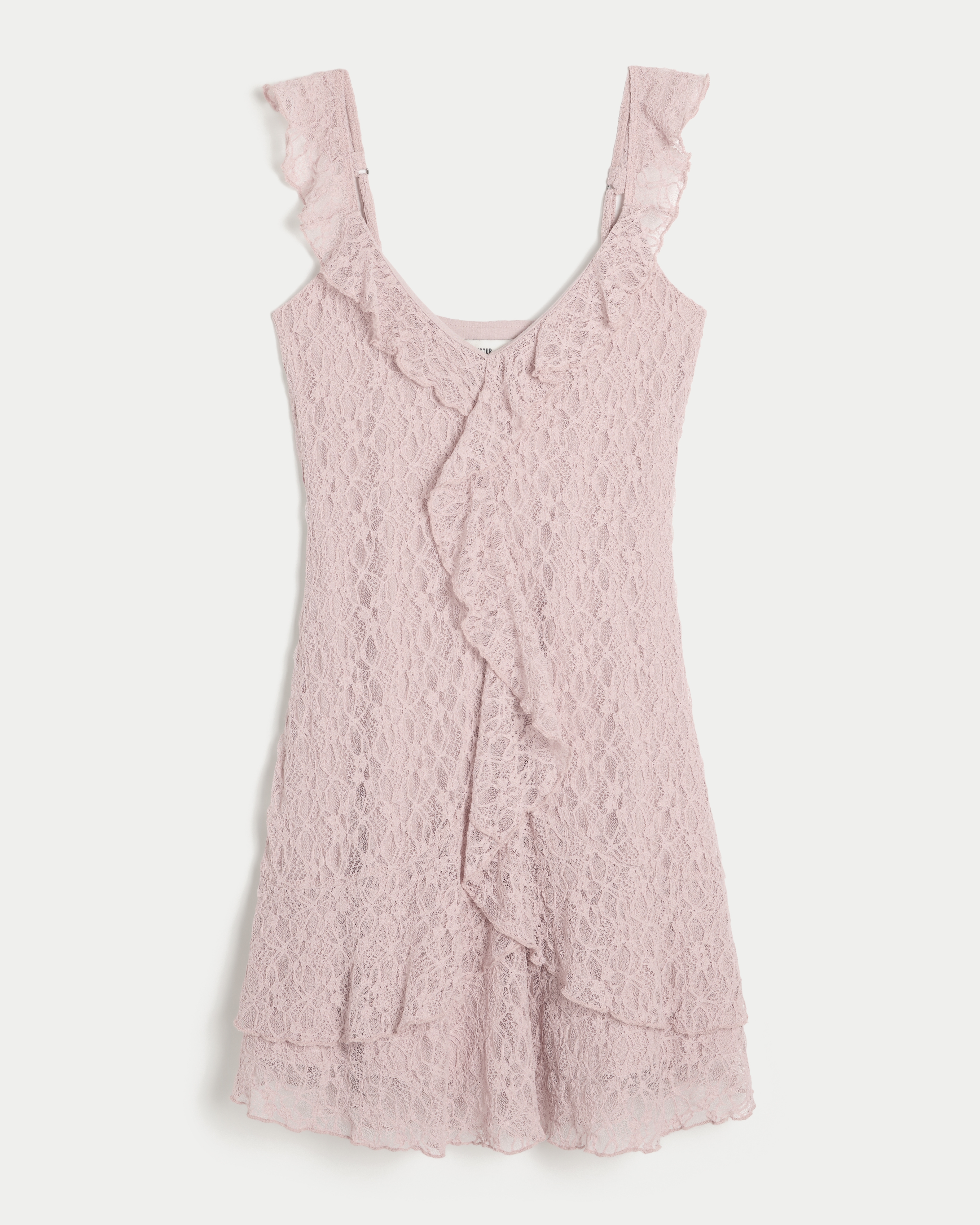 Lace Ruffle Mini Dress