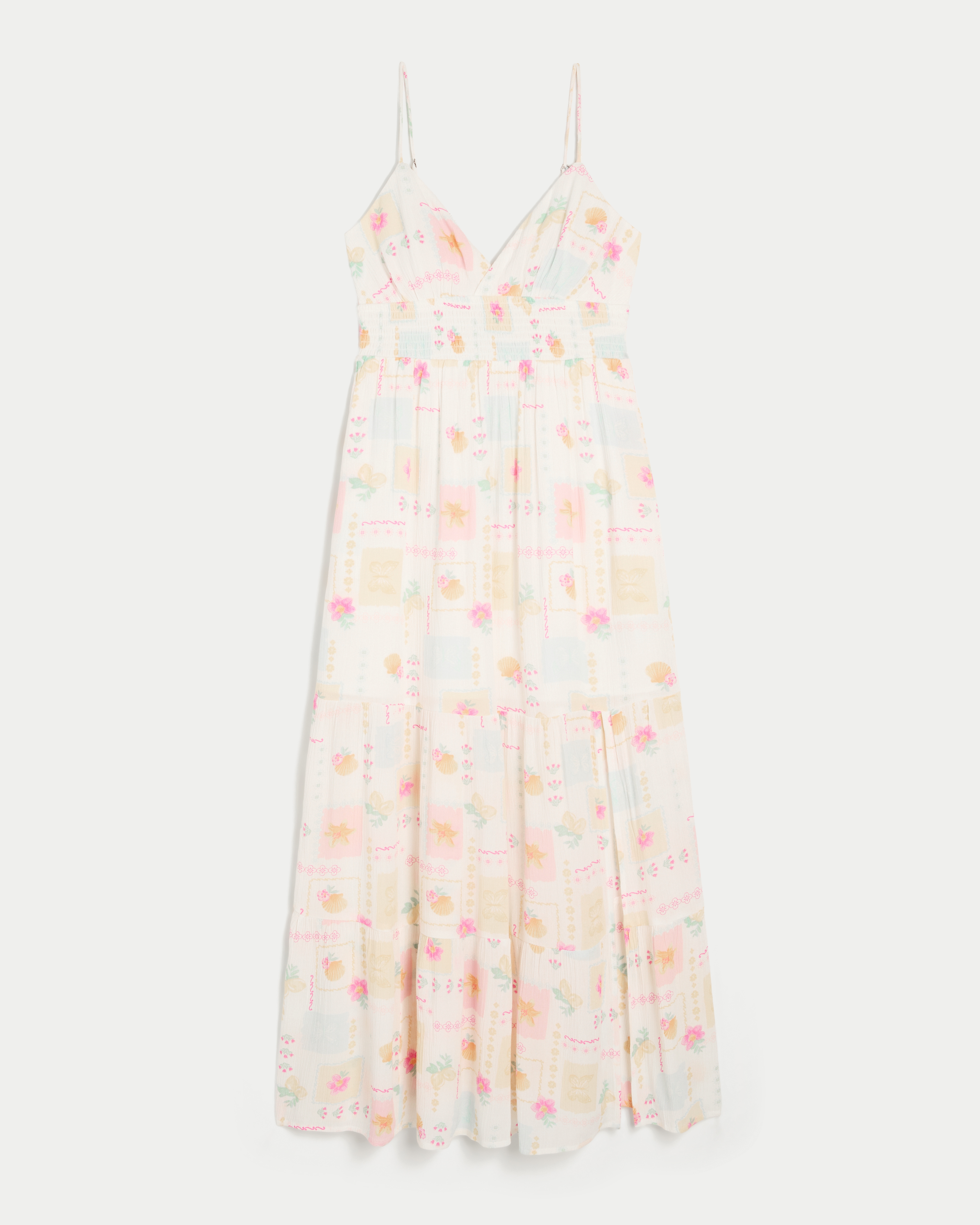 Pattern Babydoll Maxi Dress