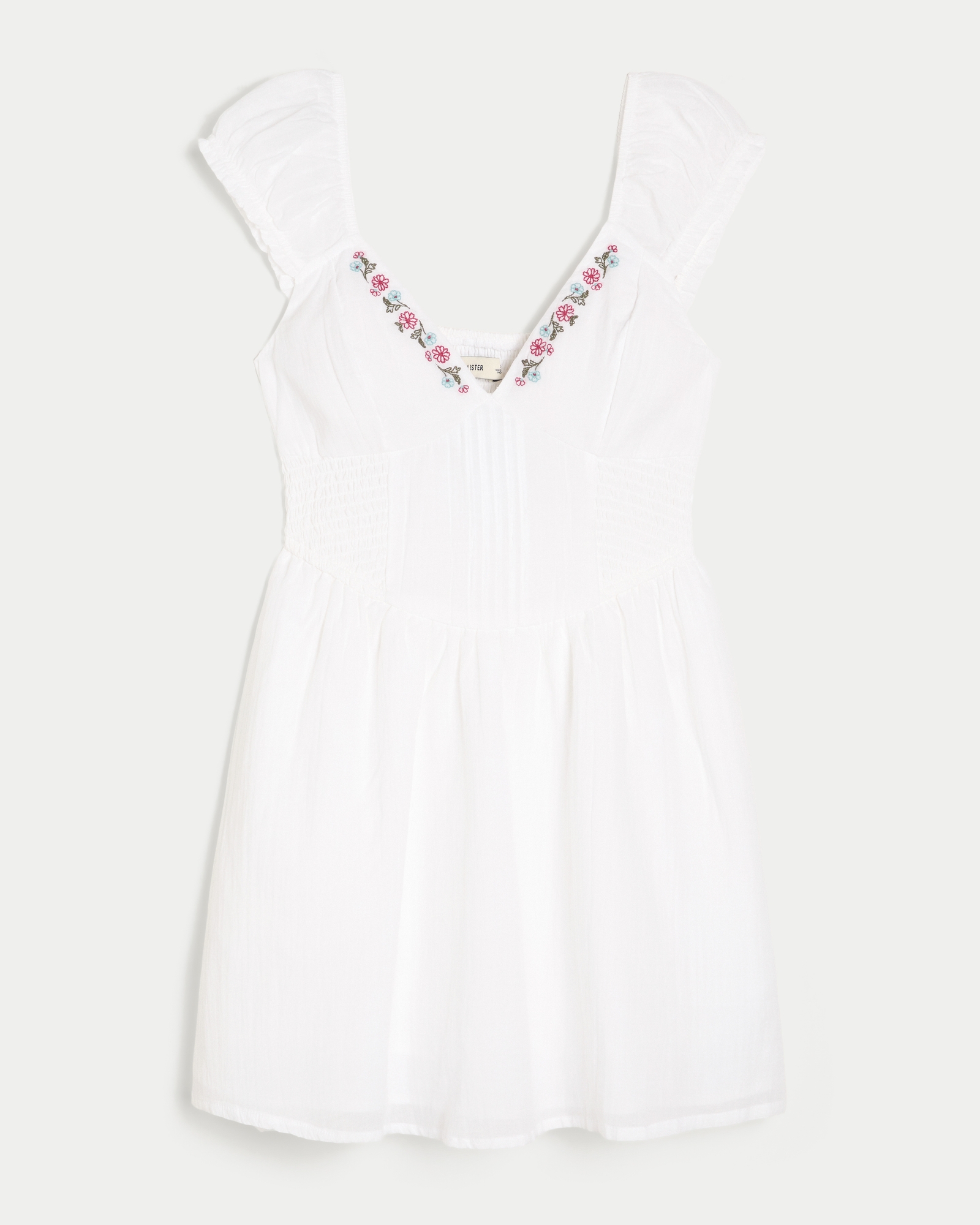 Women's Embroidered Mini Dress in White Size XL from Hollister