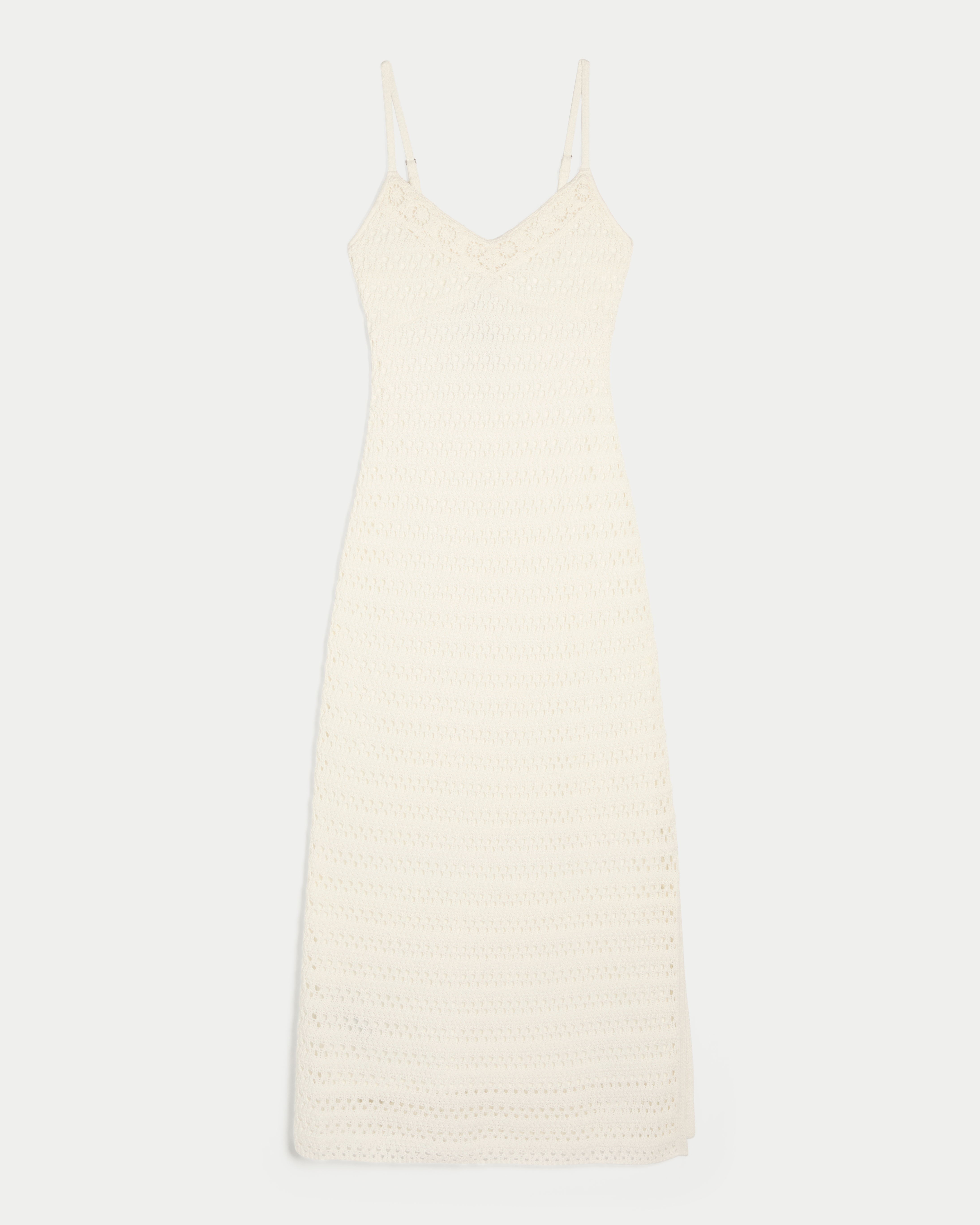 Crochet-Style Knit Midi Dress