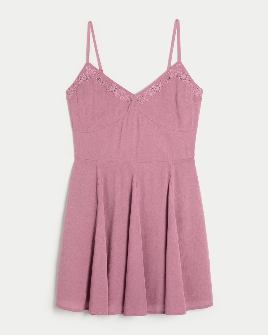 Embroidered Mini Dress