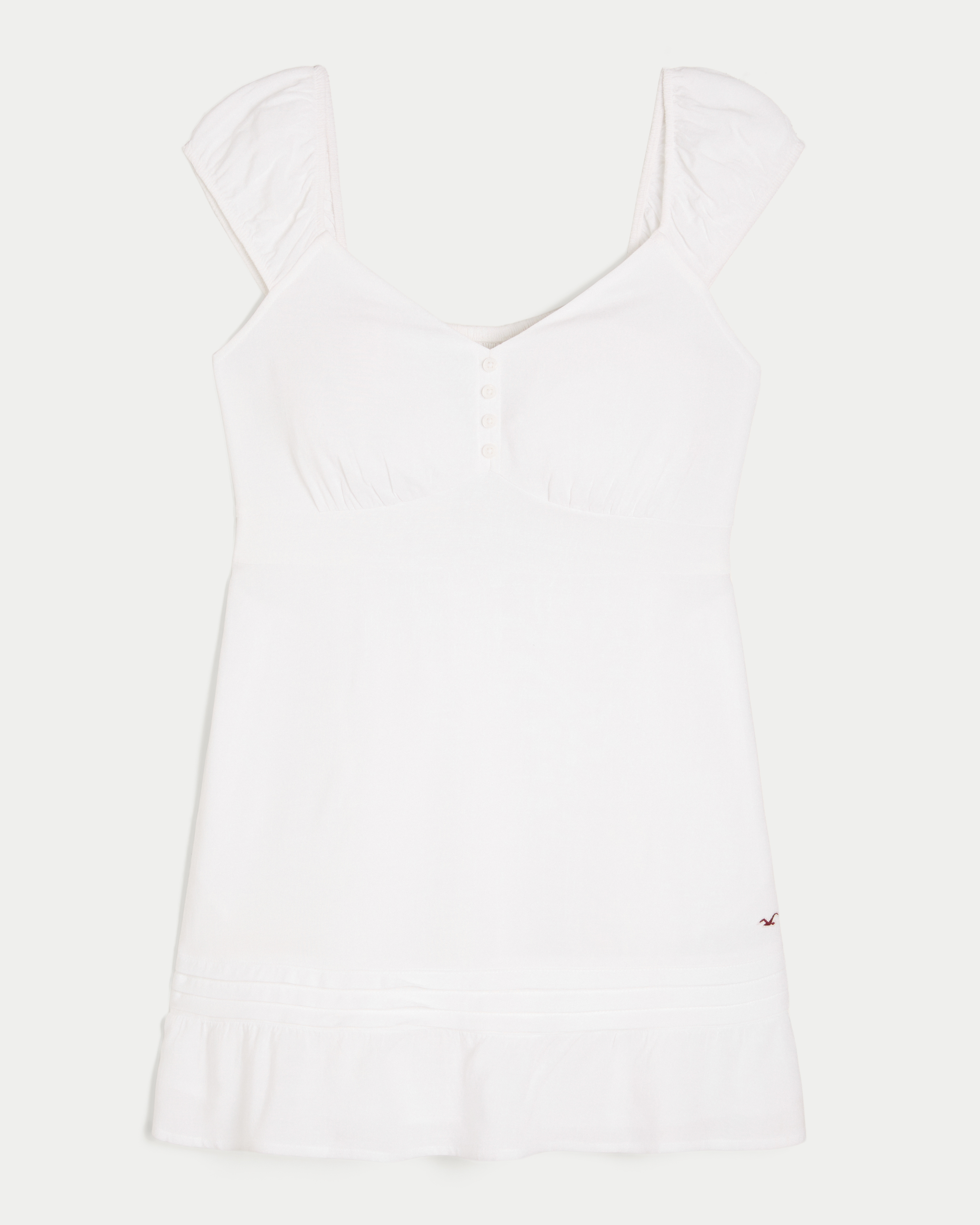 hollister cap sleeve mini dress Women's Cap Sleeve Babydoll Mini Dress in White Size M from Hollister
