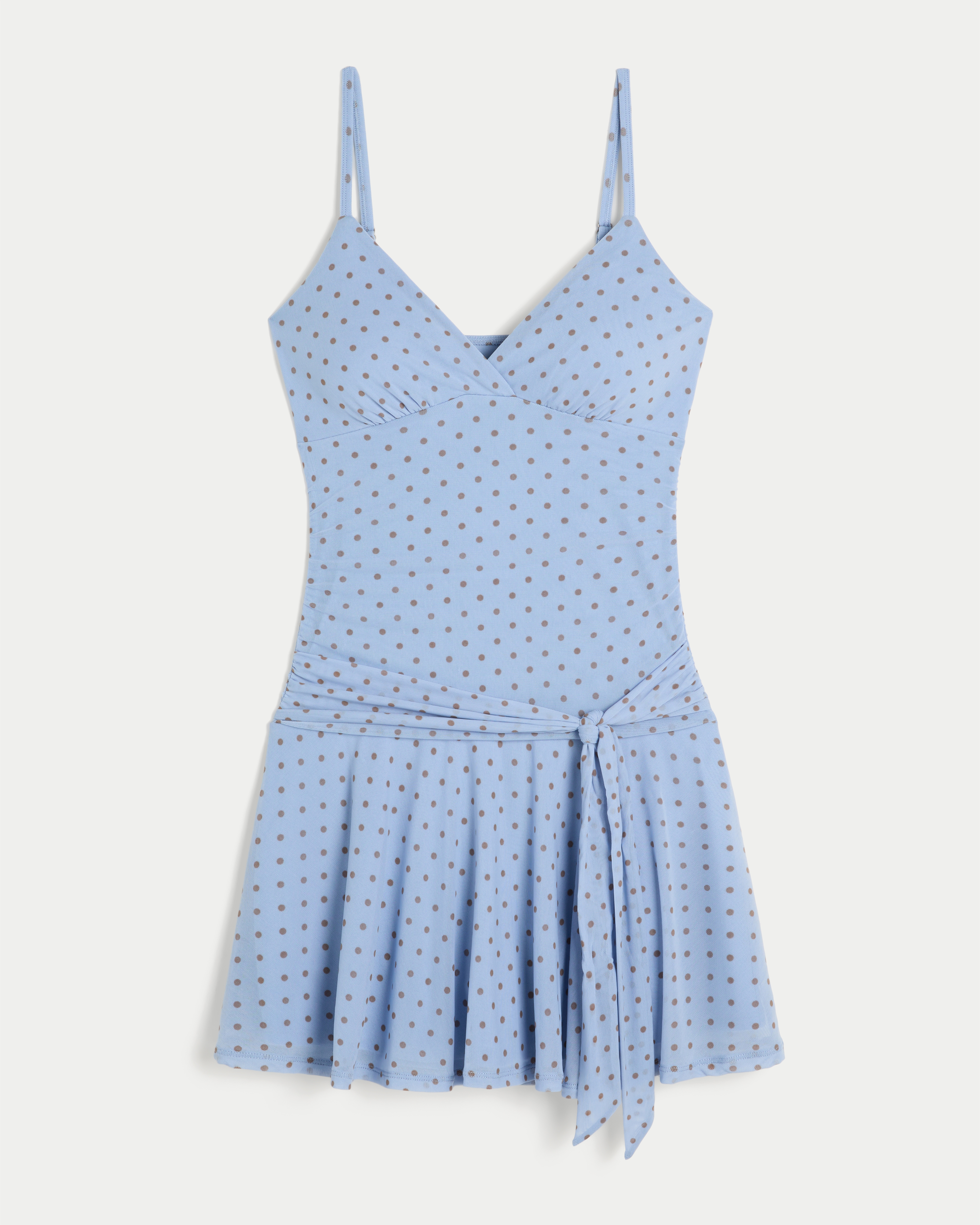 Tie Waist Mesh Mini Dress