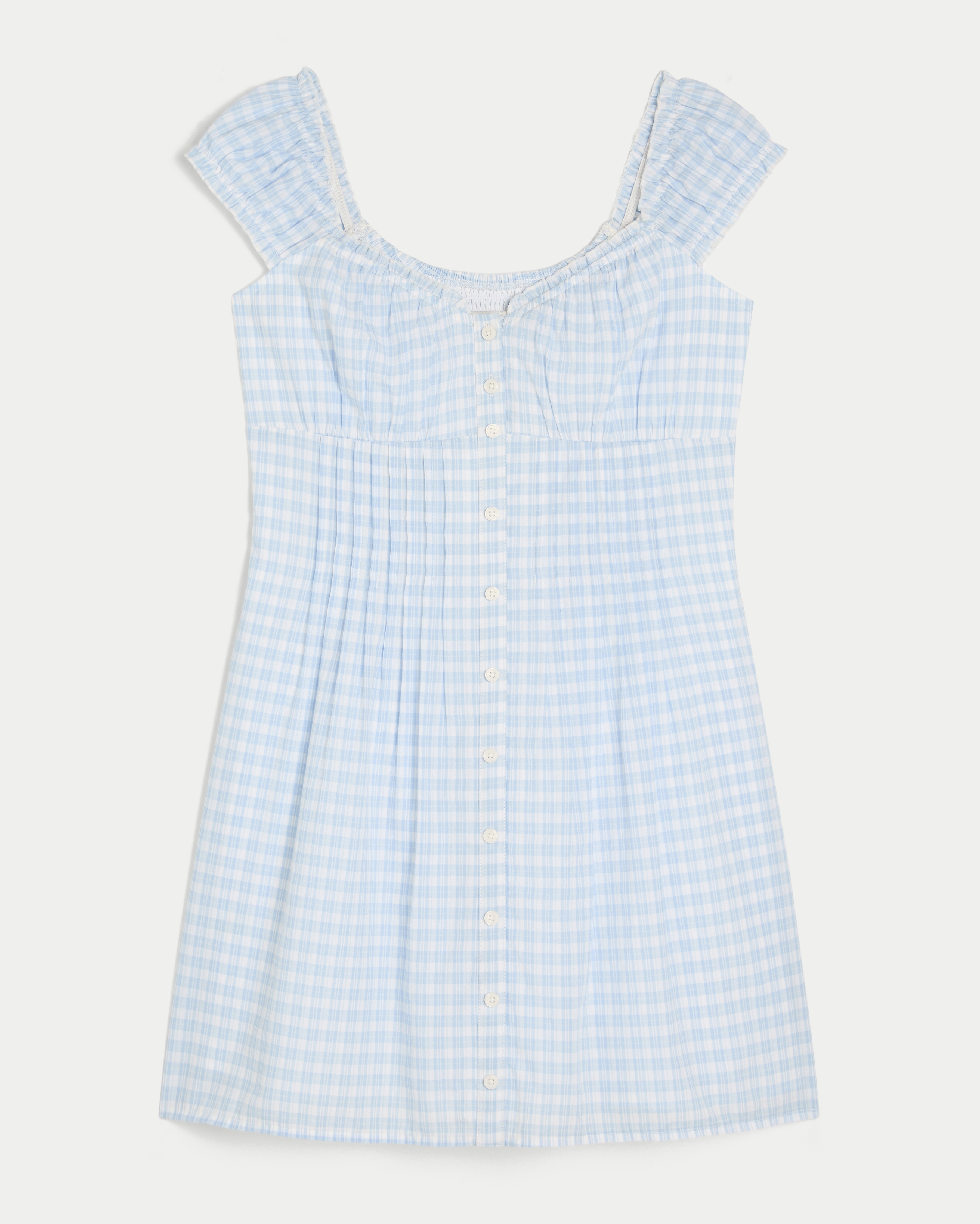 Cap Sleeve Button Front Mini Dress