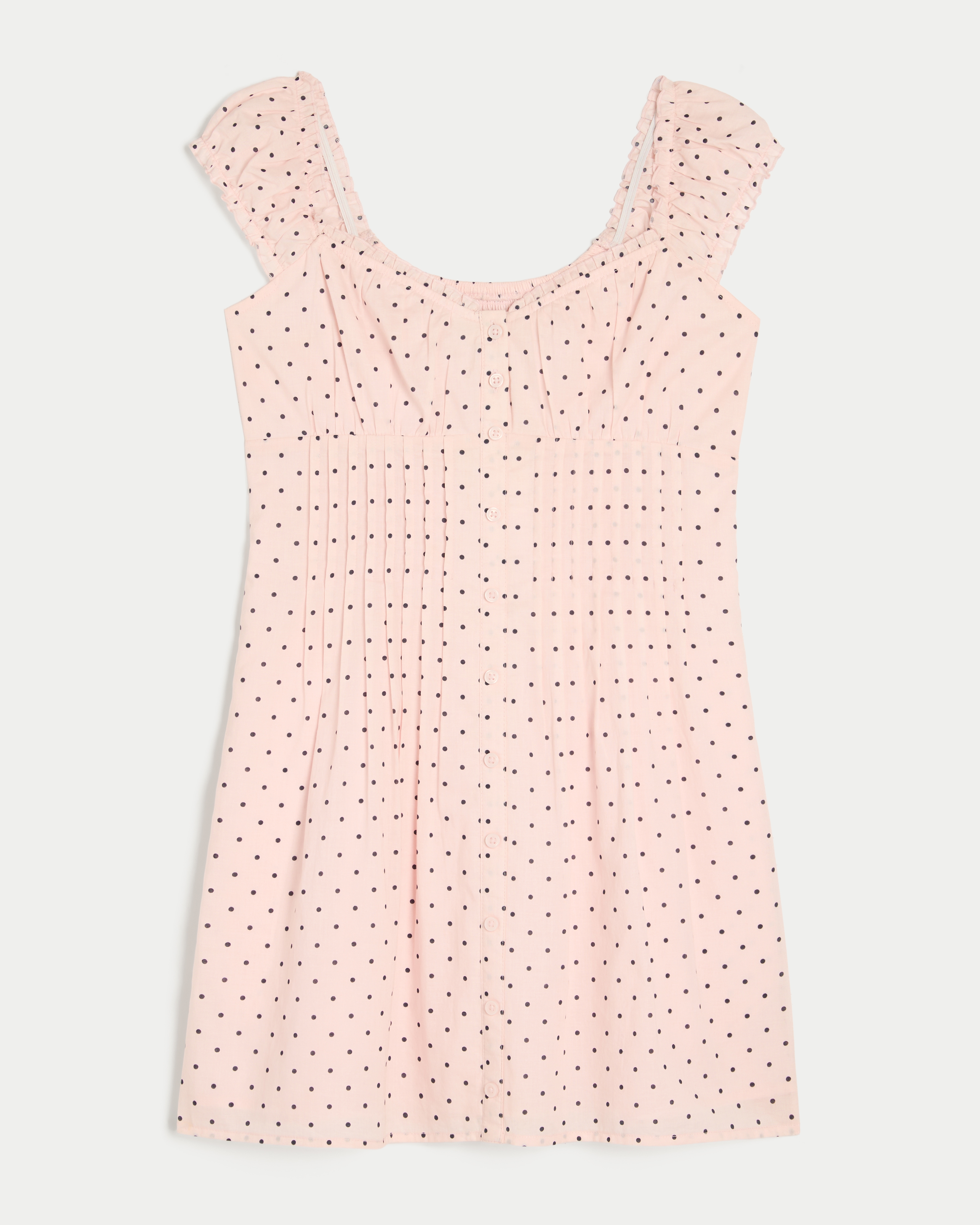 Cap Sleeve Button Front Mini Dress