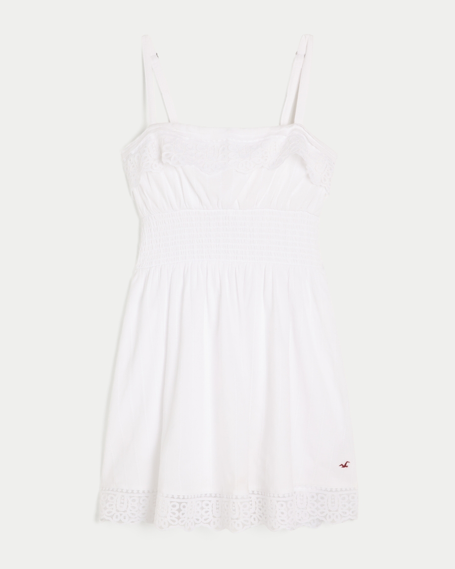 Lace Trim Mini Dress