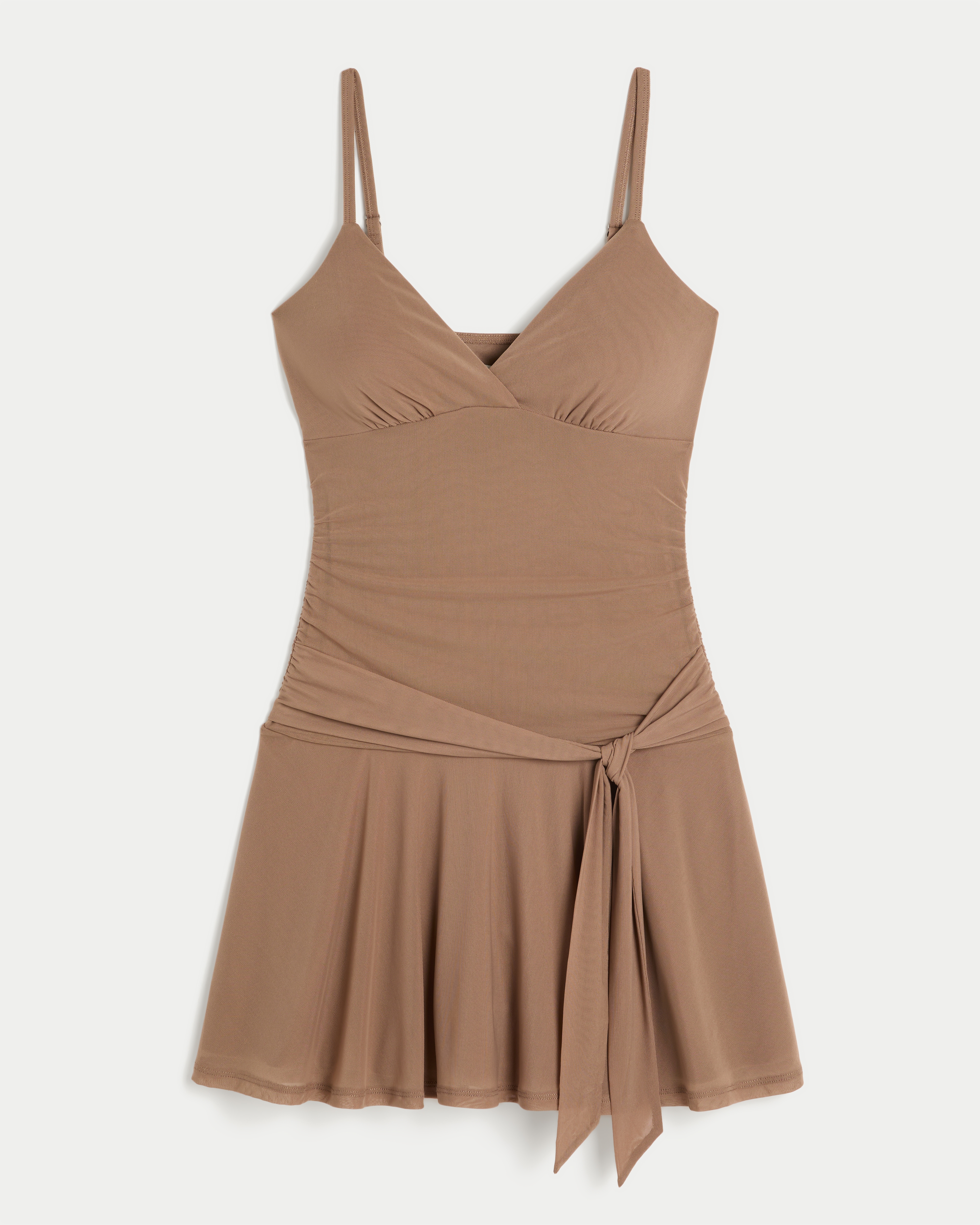 Tie Waist Mesh Mini Dress