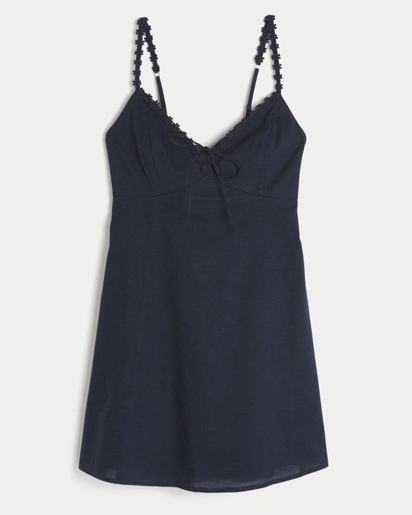 Daisy Trim Mini Dress, Navy view 1