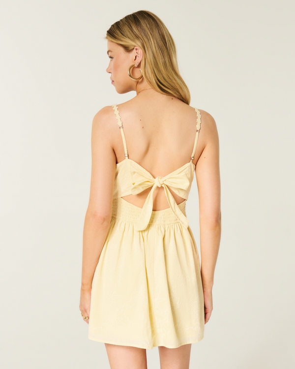 Daisy Trim Mini Dress, Butter Yellow view 2