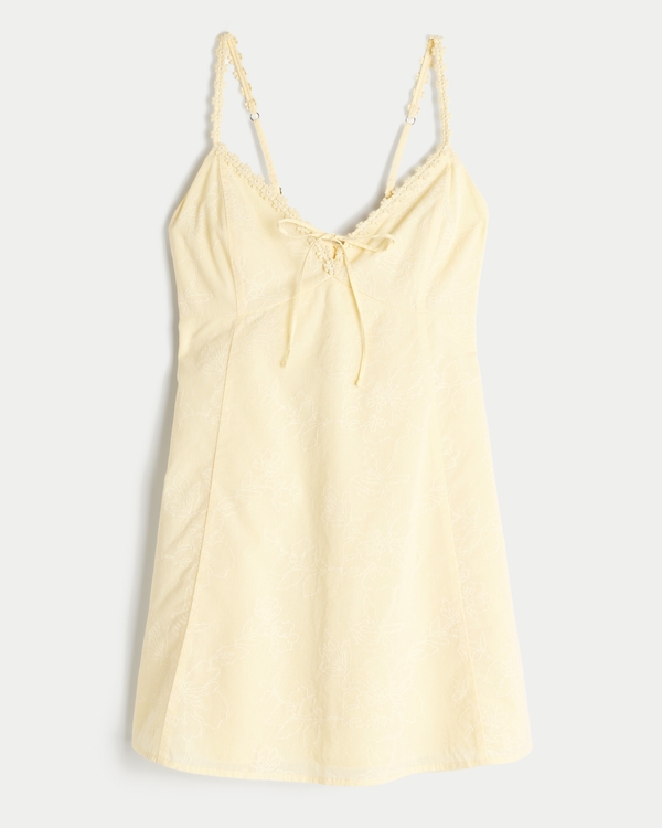 Daisy Trim Mini Dress, Butter Yellow view 1