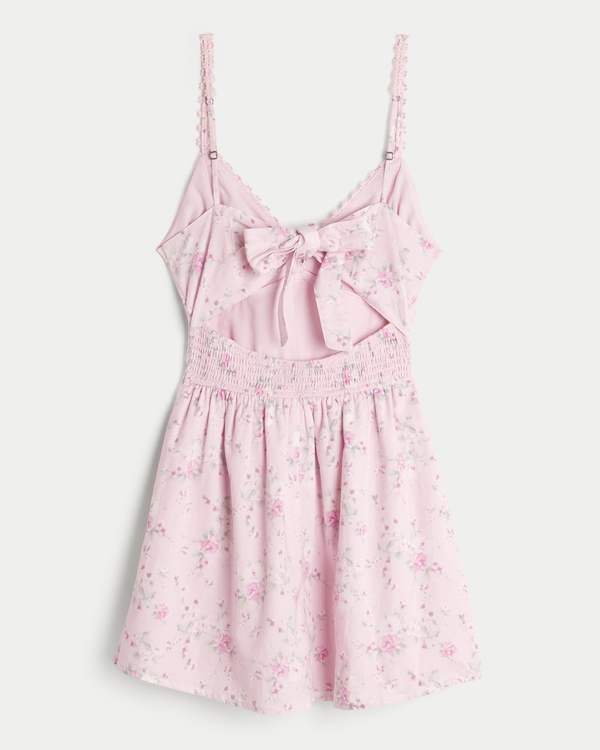 Daisy Trim Mini Dress, Light Pink Floral view 2