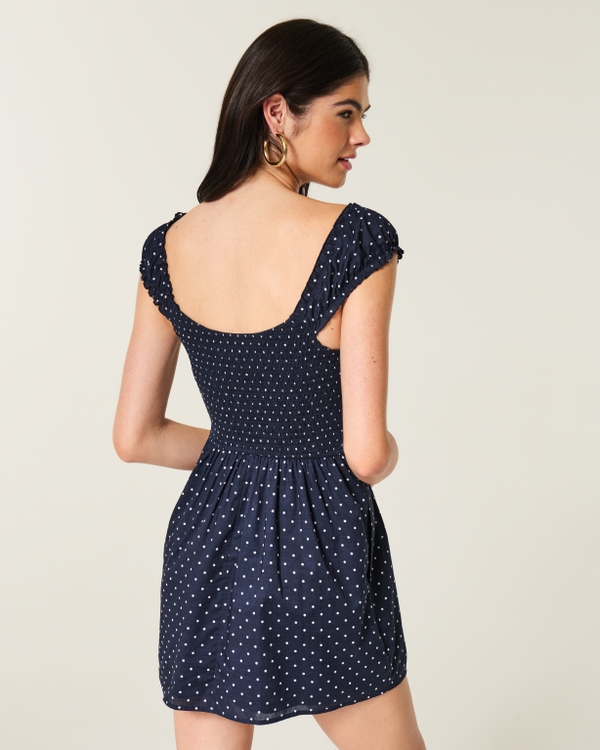 Women's Cap Sleeve Button Front Mini Dress | Women's Dresses |  HollisterCo.com