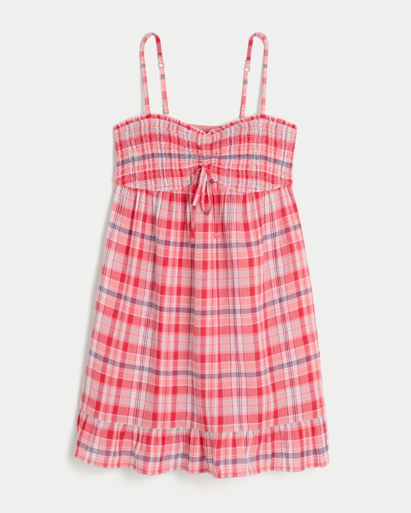 hollister red gingham dress Hollister Co. FLUTTER CLEAN SKORT DRESS - Day dress - red