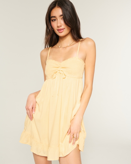 Smocked Bodice Mini Dress