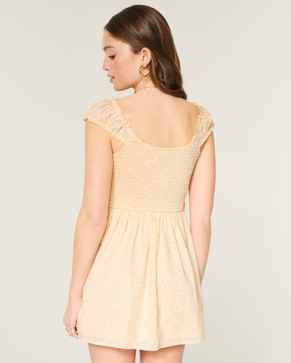 Women's Cap Sleeve Button Front Mini Dress | Women's Dresses |  HollisterCo.com