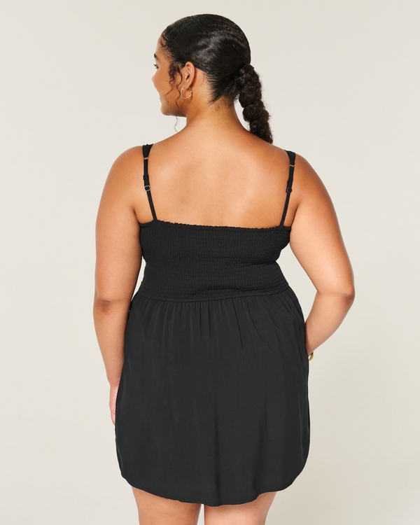 Scoop Babydoll Mini Dress, Black view 2