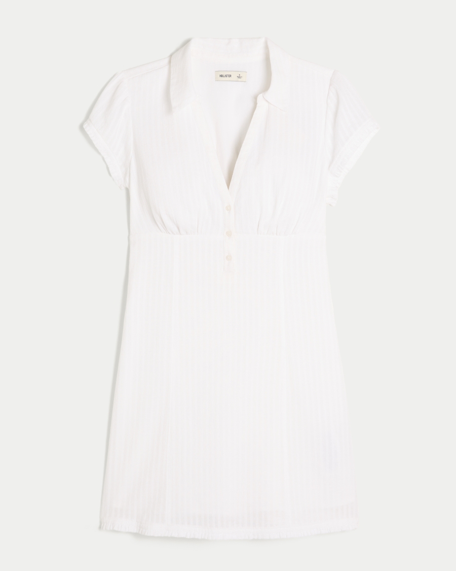 Short Sleeve Collared Shirt Dress