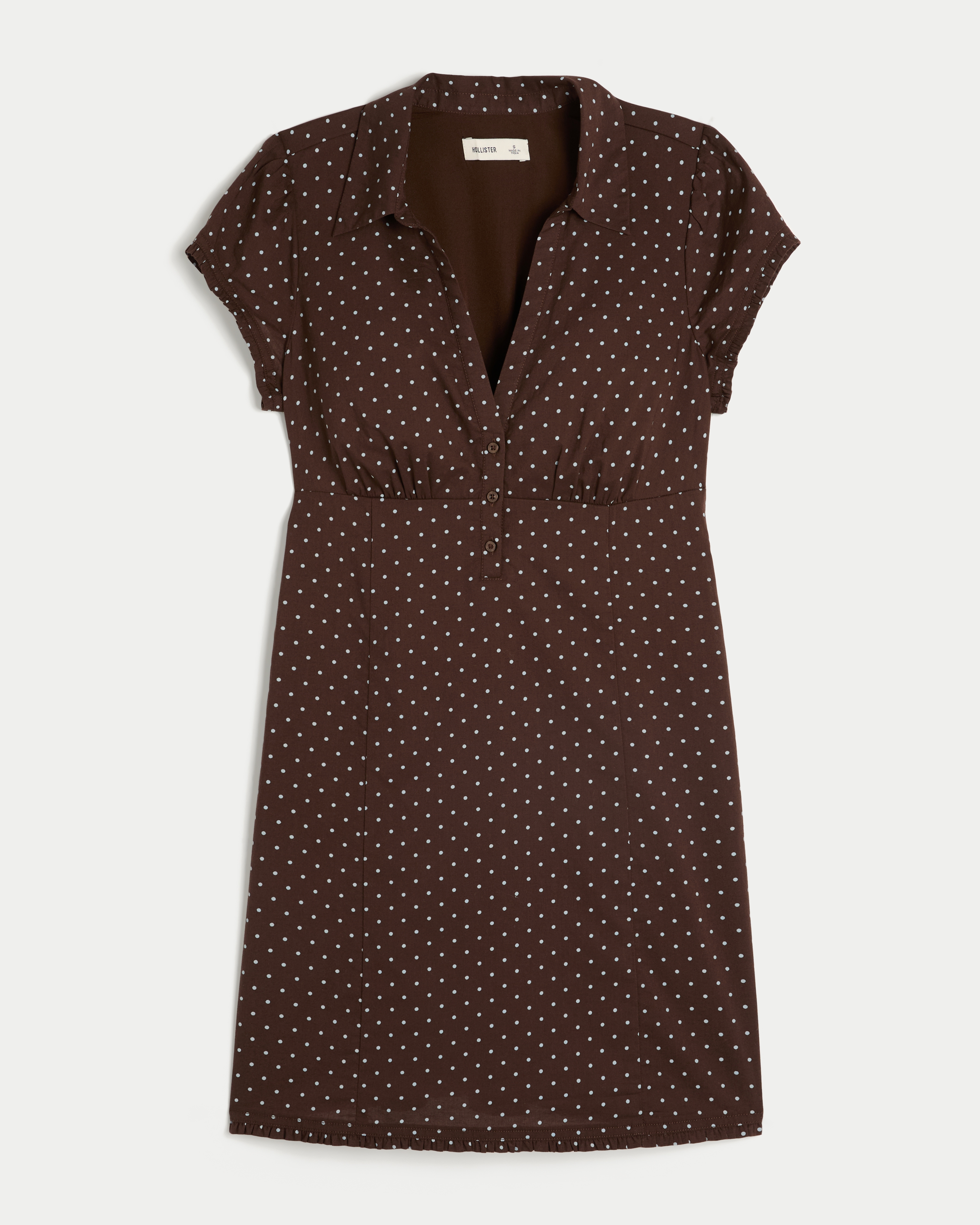 Short-Sleeve Collared Shirt Dress