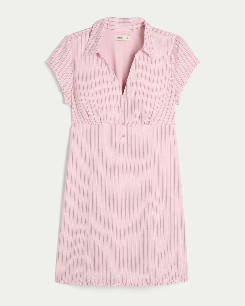 Women's Short-Sleeve Collared Shirt Dress | Women's Dresses |  HollisterCo.com