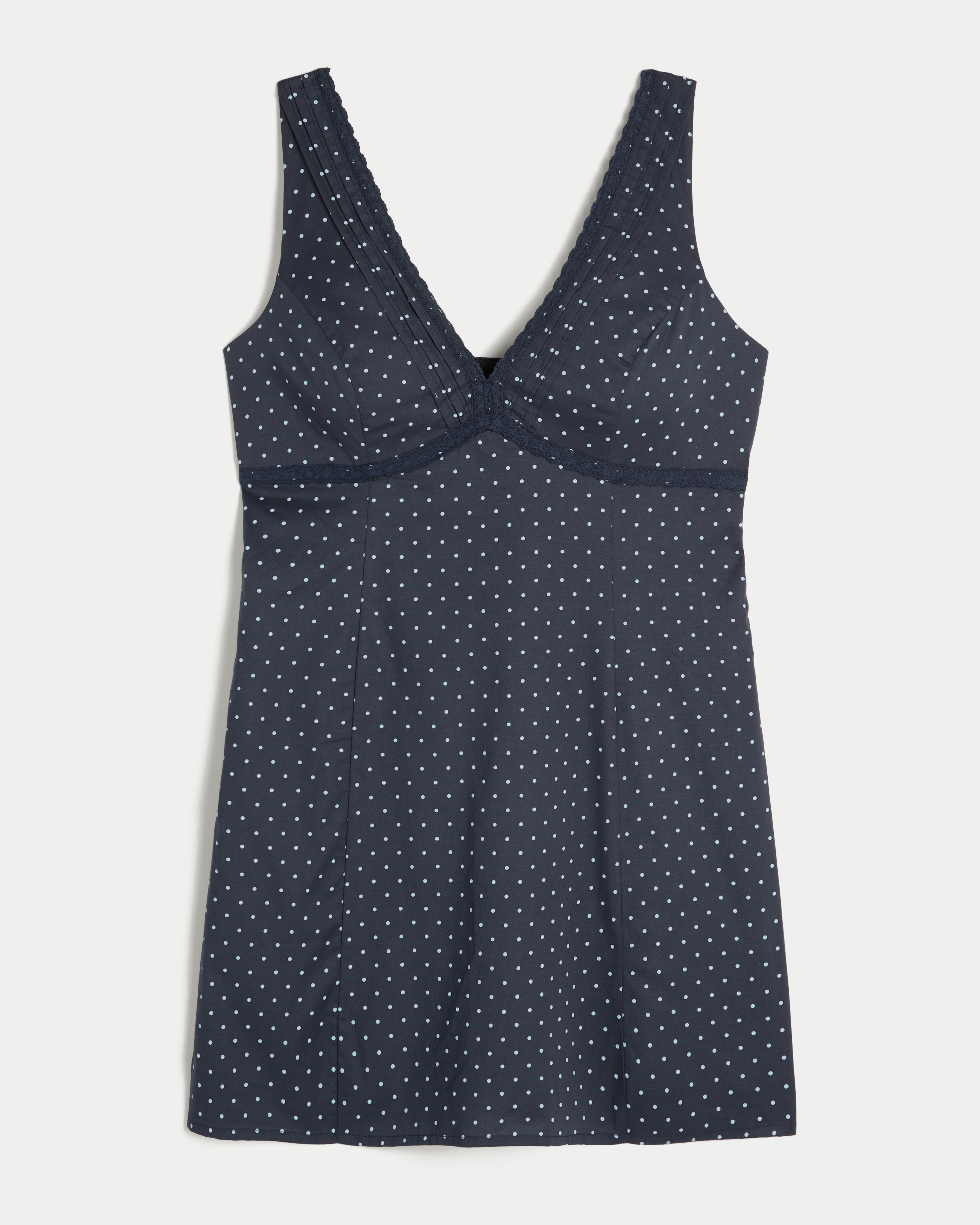 Lace Trim Mini A-Line Dress