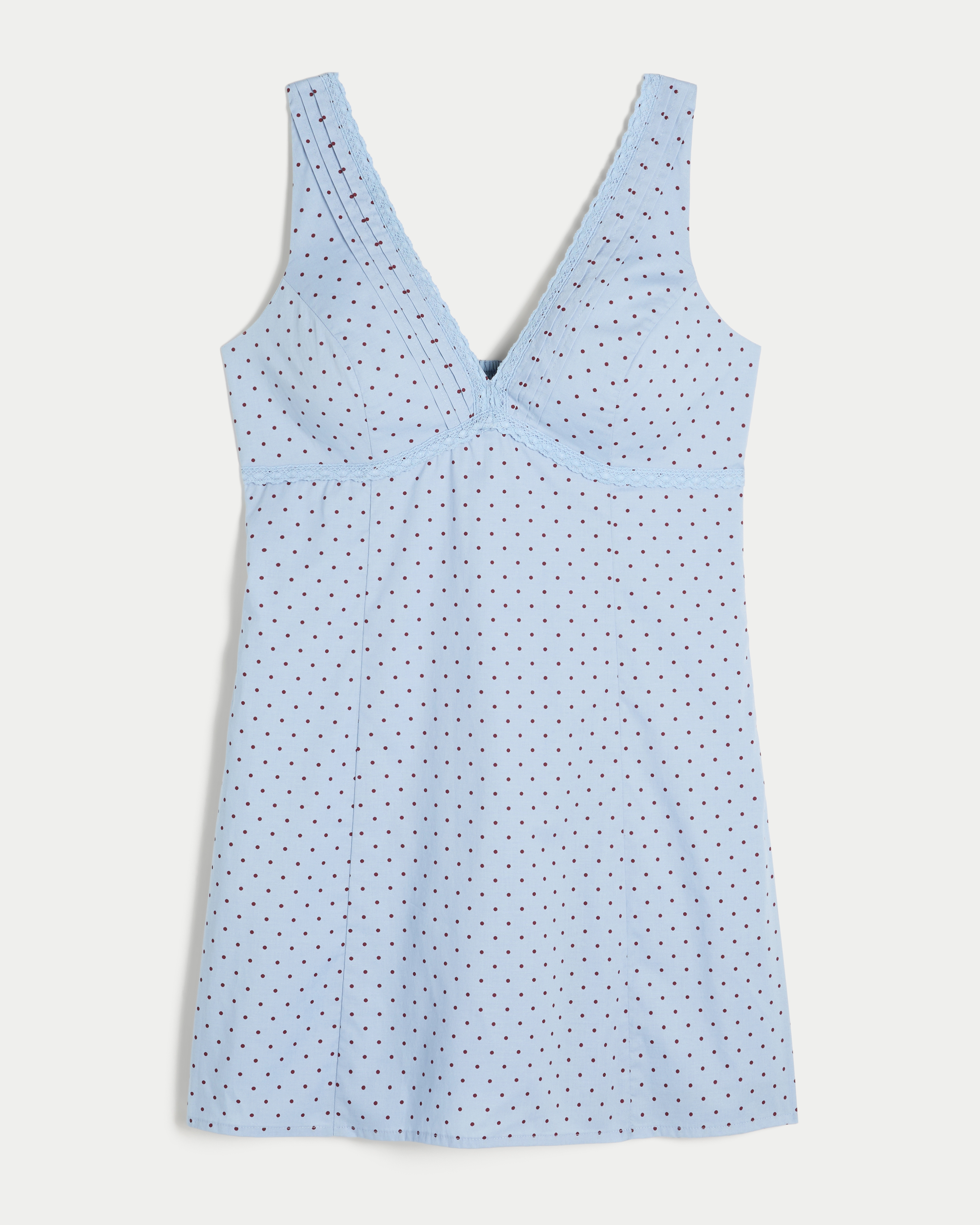 Lace Trim Mini A-Line Dress