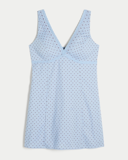 Lace Trim Mini A-Line Dress