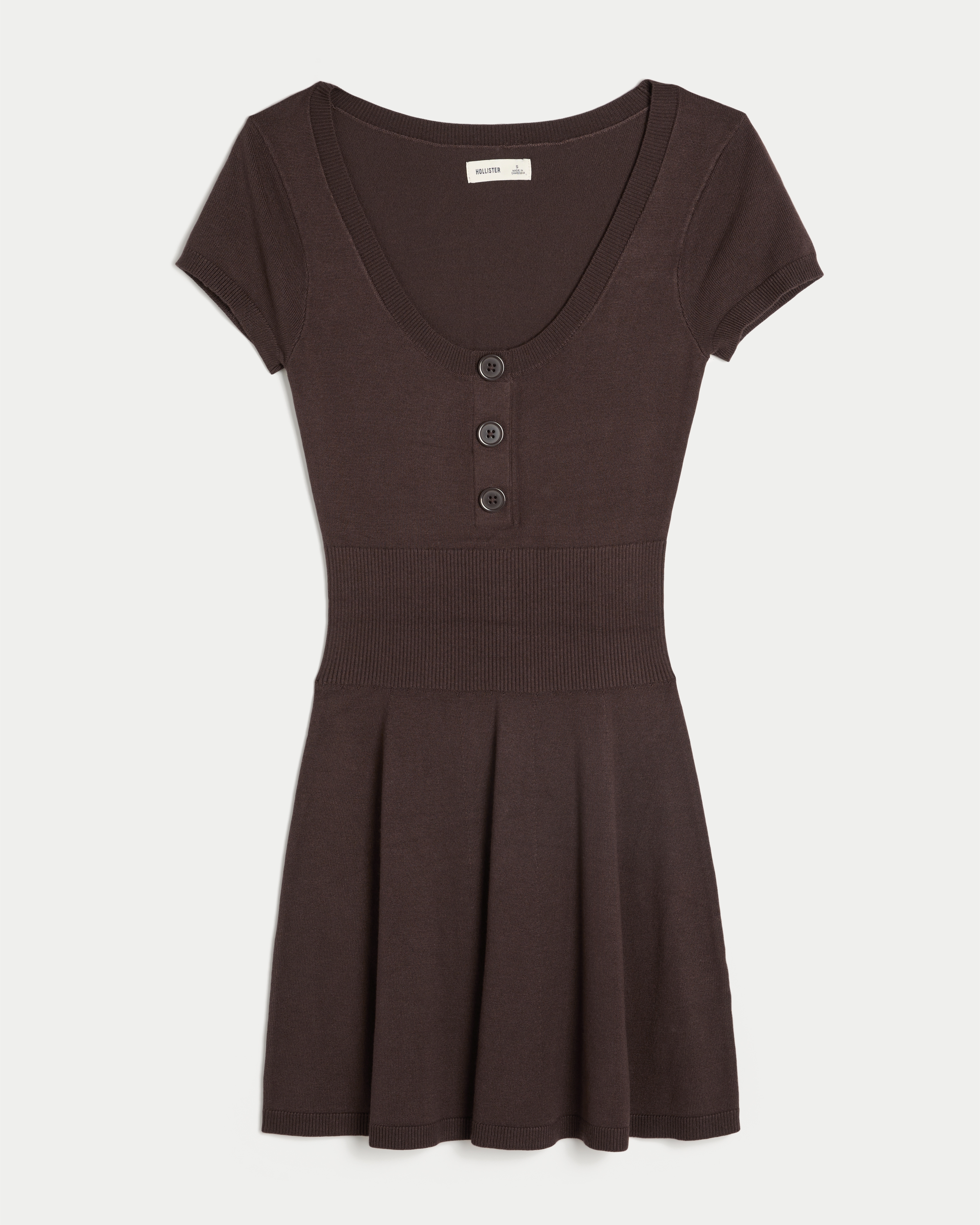 Short-Sleeve Sweater Mini Dress