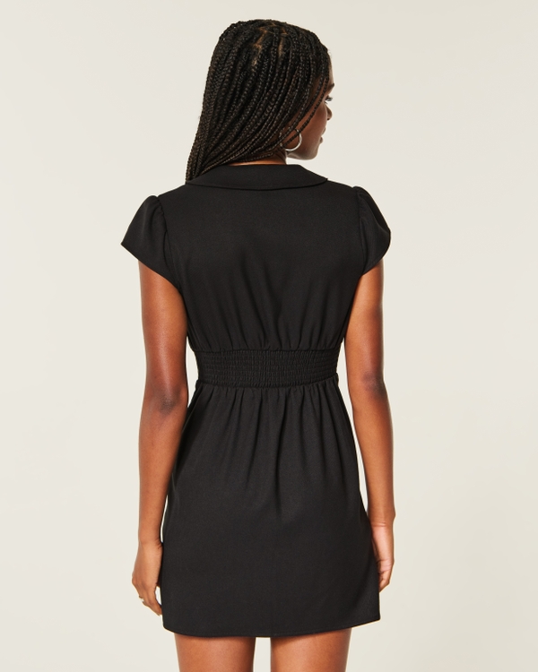 peter pan collar bodycon dress Women's Mini Old money style Ribbed DEC-SALE In-Stock Plus-Size Bridesmaid Dresses Size:L / UK16 / EUR44