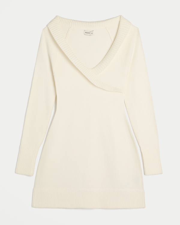 Crossover Sweater Mini Dress
