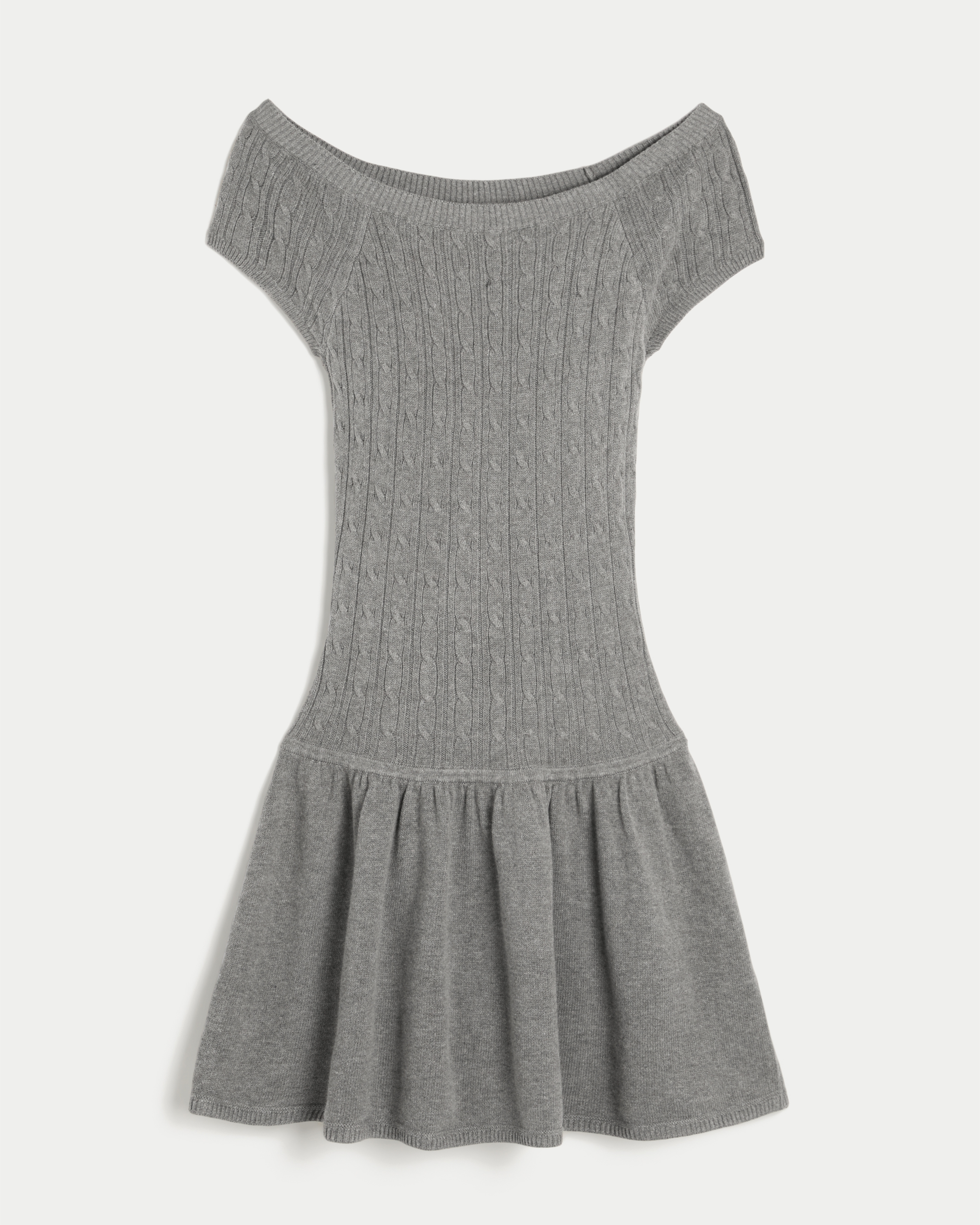 Short-Sleeve Sweater Mini Dress