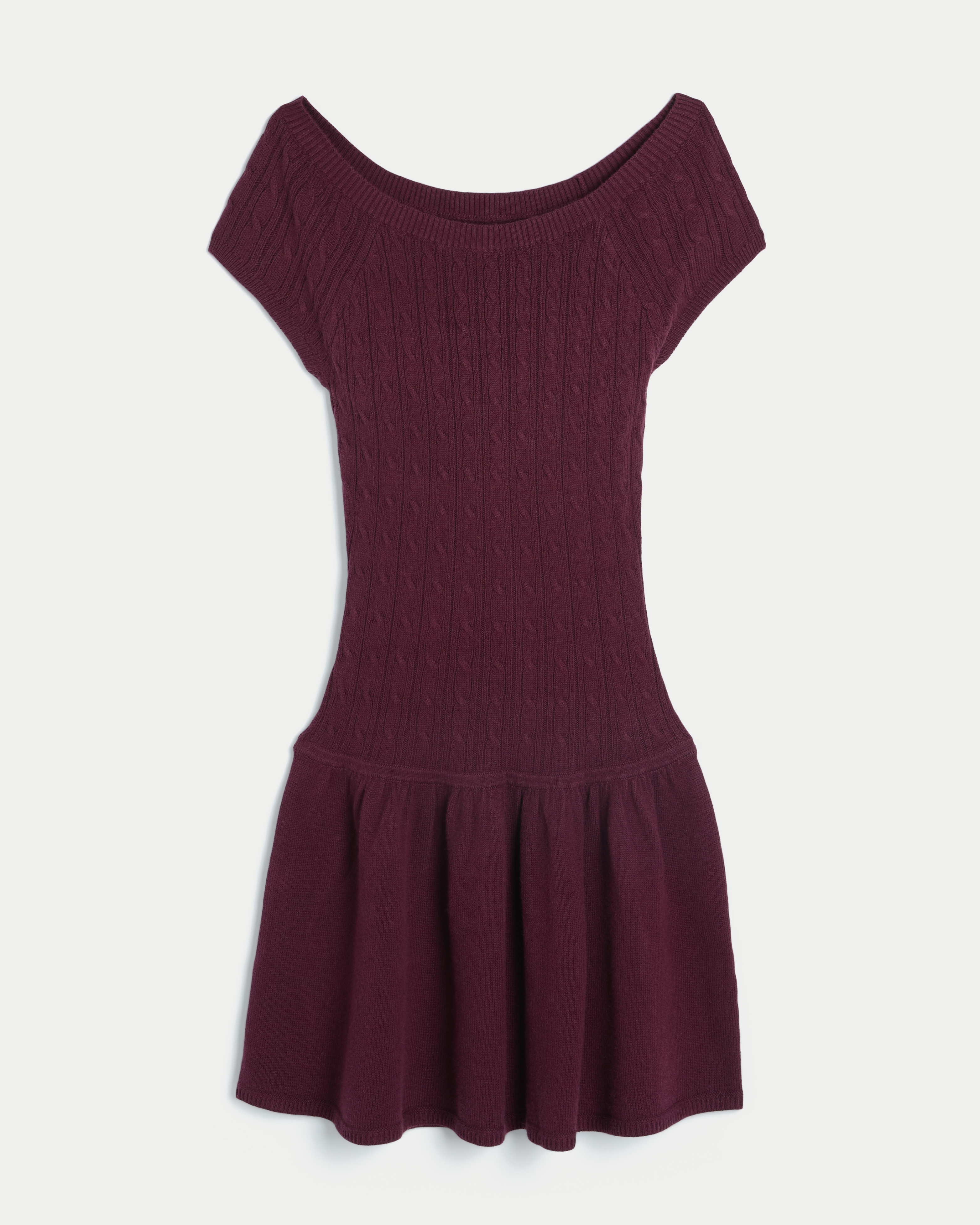 Short-Sleeve Sweater Mini Dress