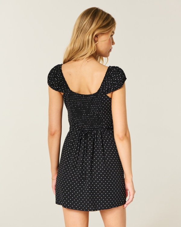 Crepe Mini Dress, Black view 2