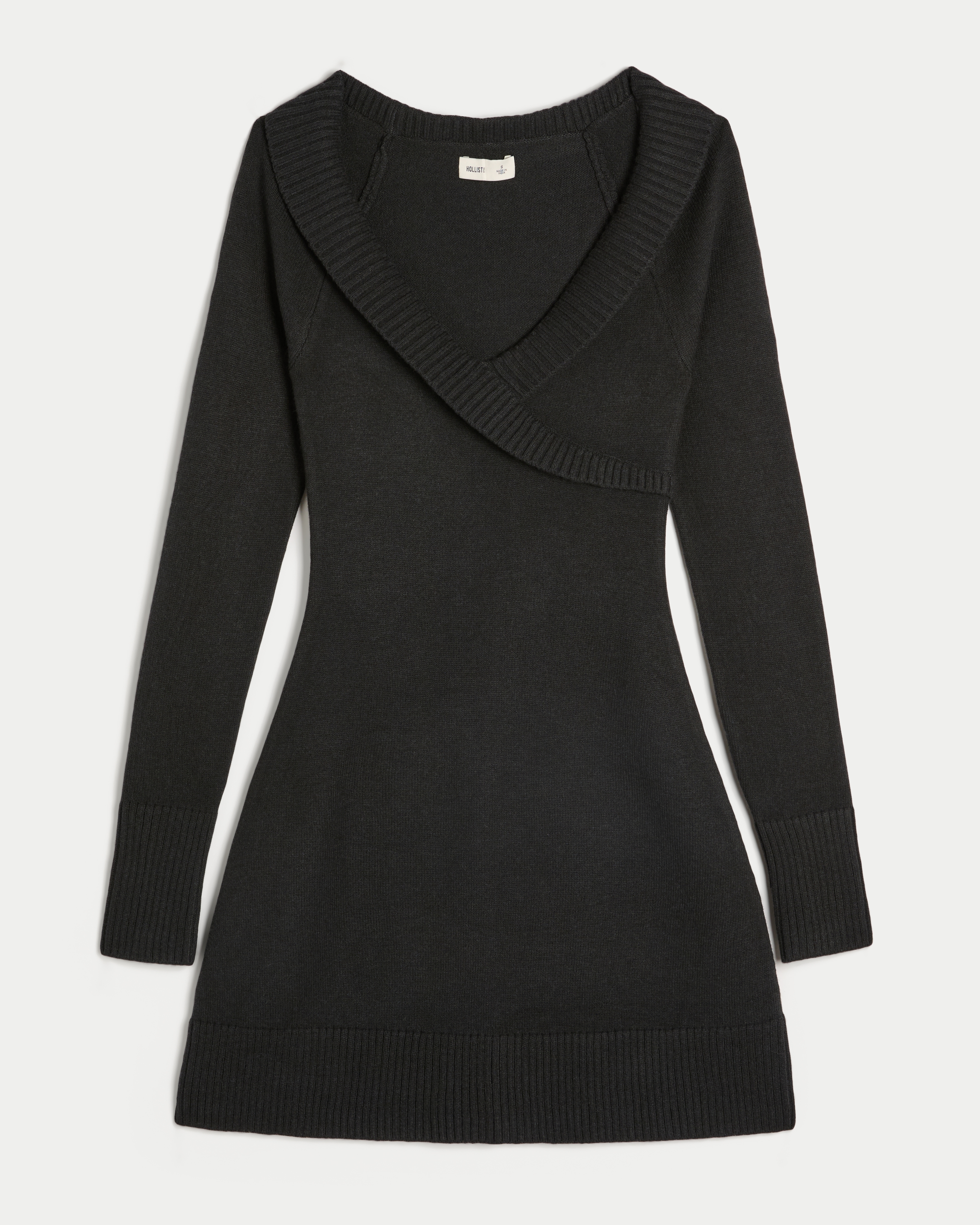 Crossover Sweater Mini Dress