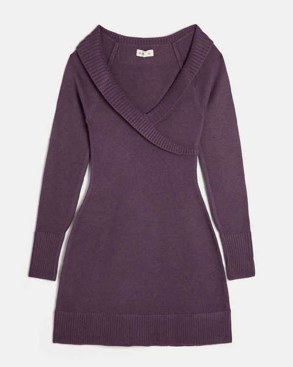 purple sweater dress Women's Crossover Mini Color:VIOLET Brookhaven - Capital City OccasionDressy Michael kors rayon blend with added