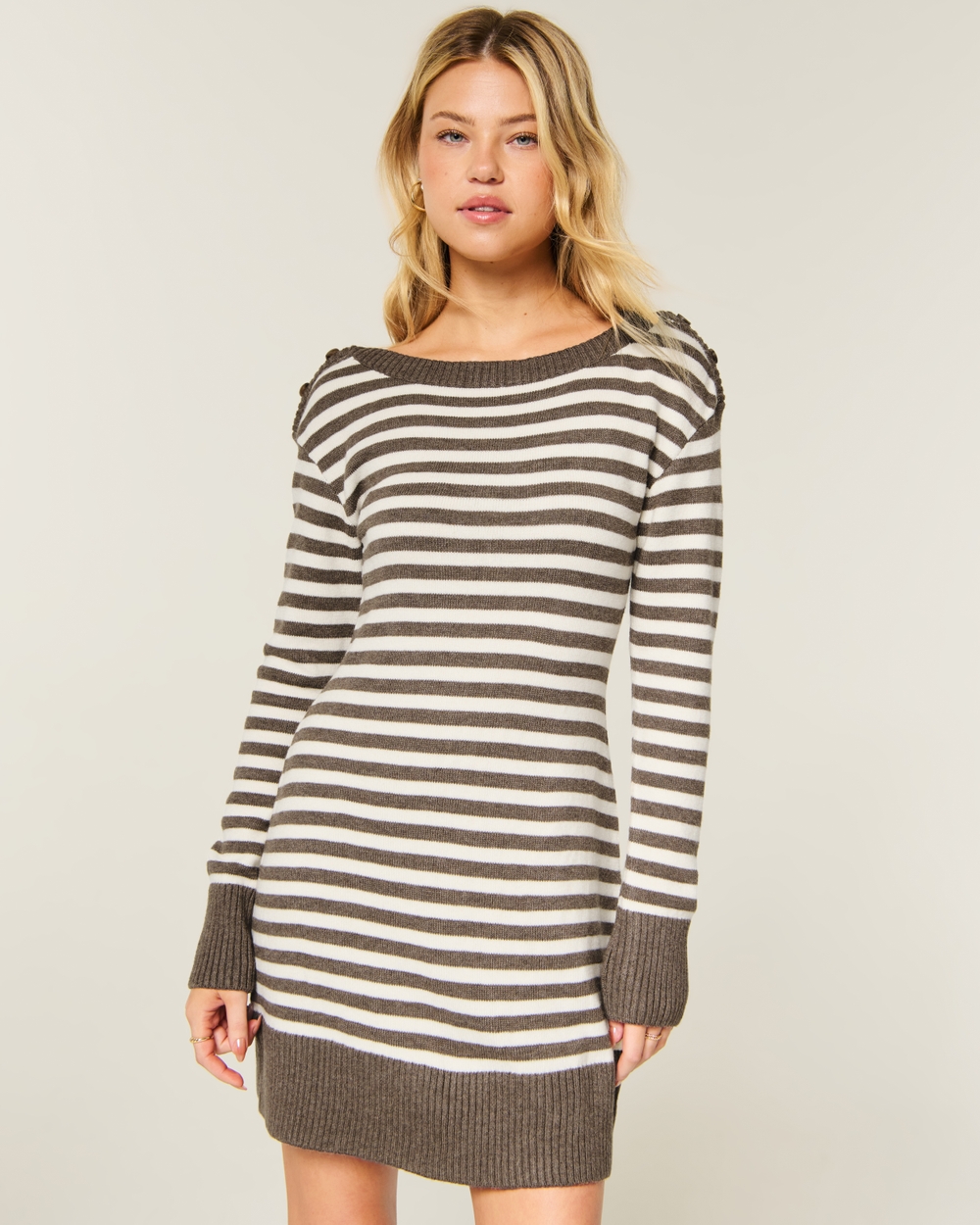 Long-Sleeve Sweater Mini Dress