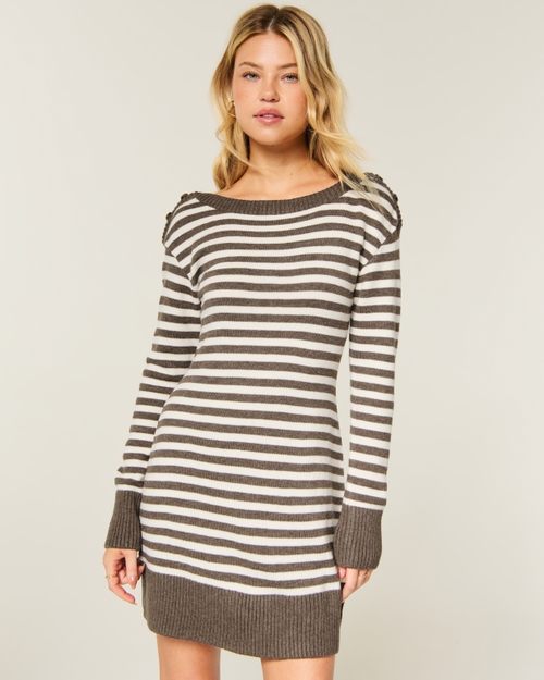Long-Sleeve Sweater Mini Dress