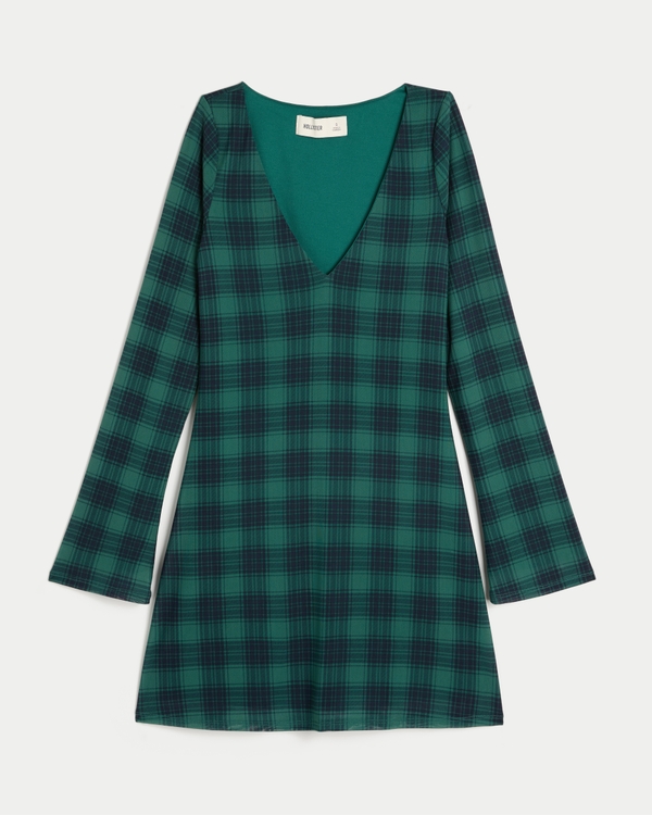 green long sleeve mini dress Solstice Long Sleeve Cowl Neck Mini Dress Forest Green