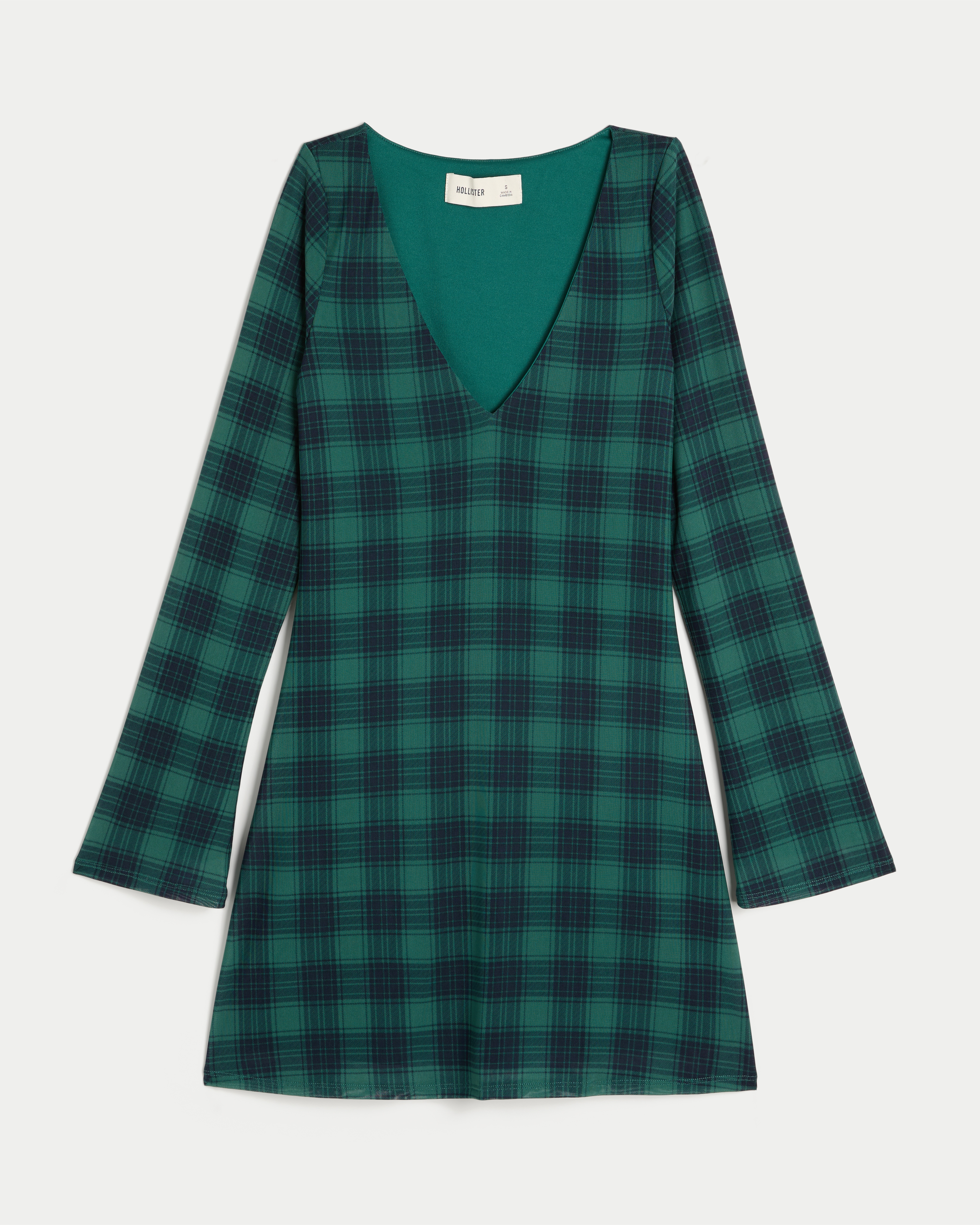 Long-Sleeve Mesh Mini Dress