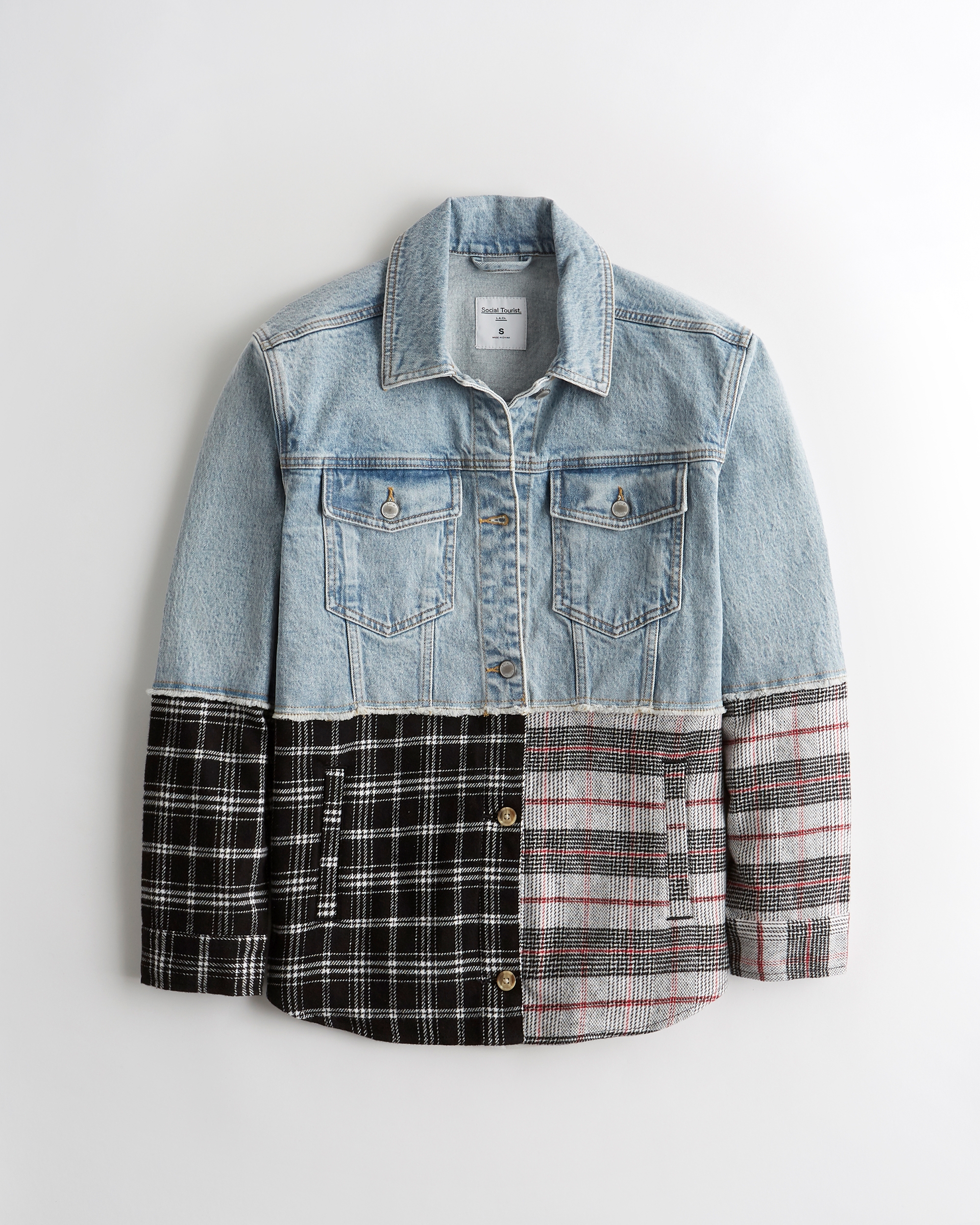 spliced denim jacket