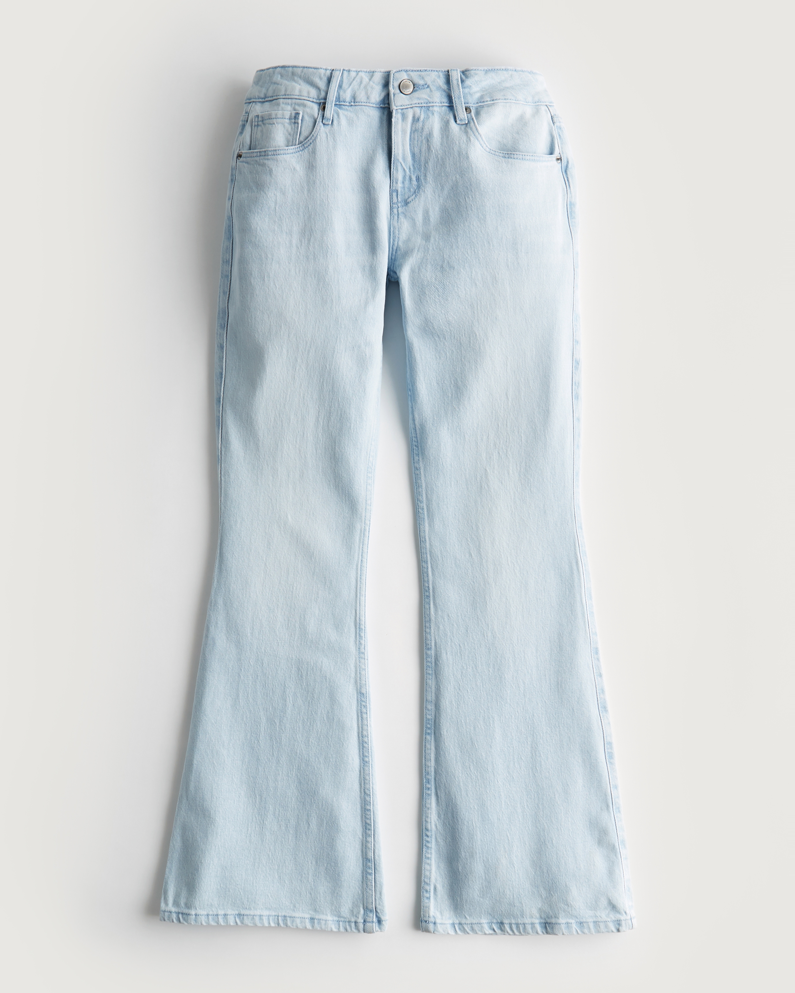 Hollister Social Tourist Low-Rise Light Wash Ultra-Baggy Flare Jeans