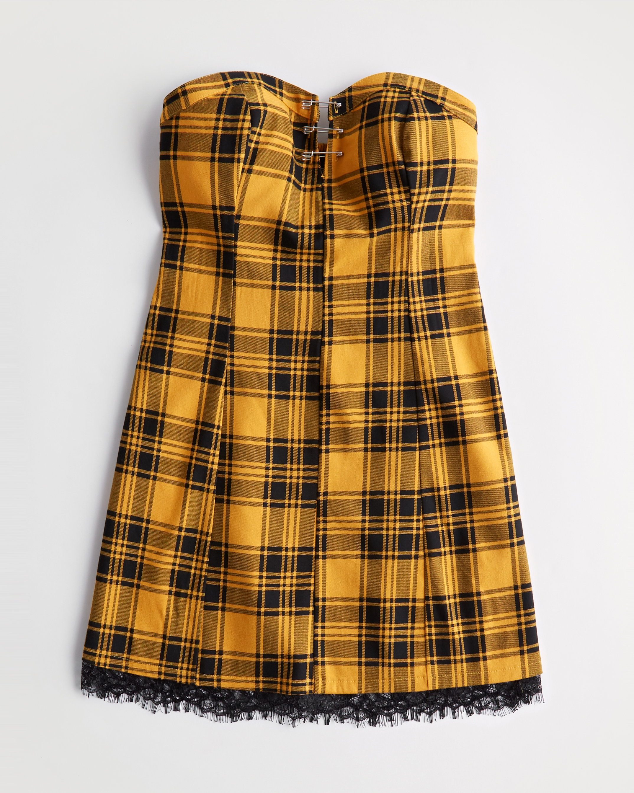 Hollister Social Tourist Plaid Corset Dress