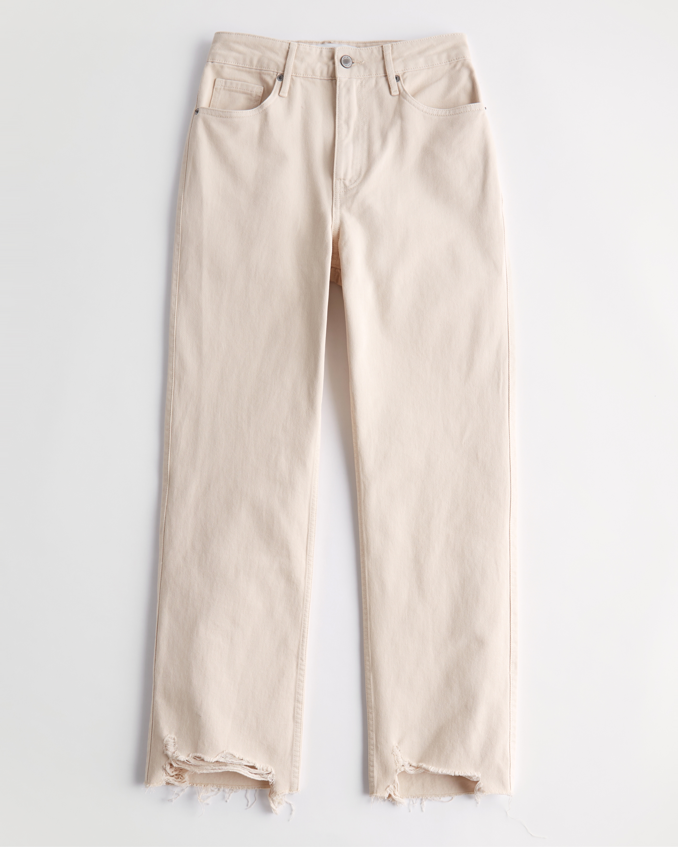 Social Tourist Highest Rise Cream Relaxed Straight Jeans