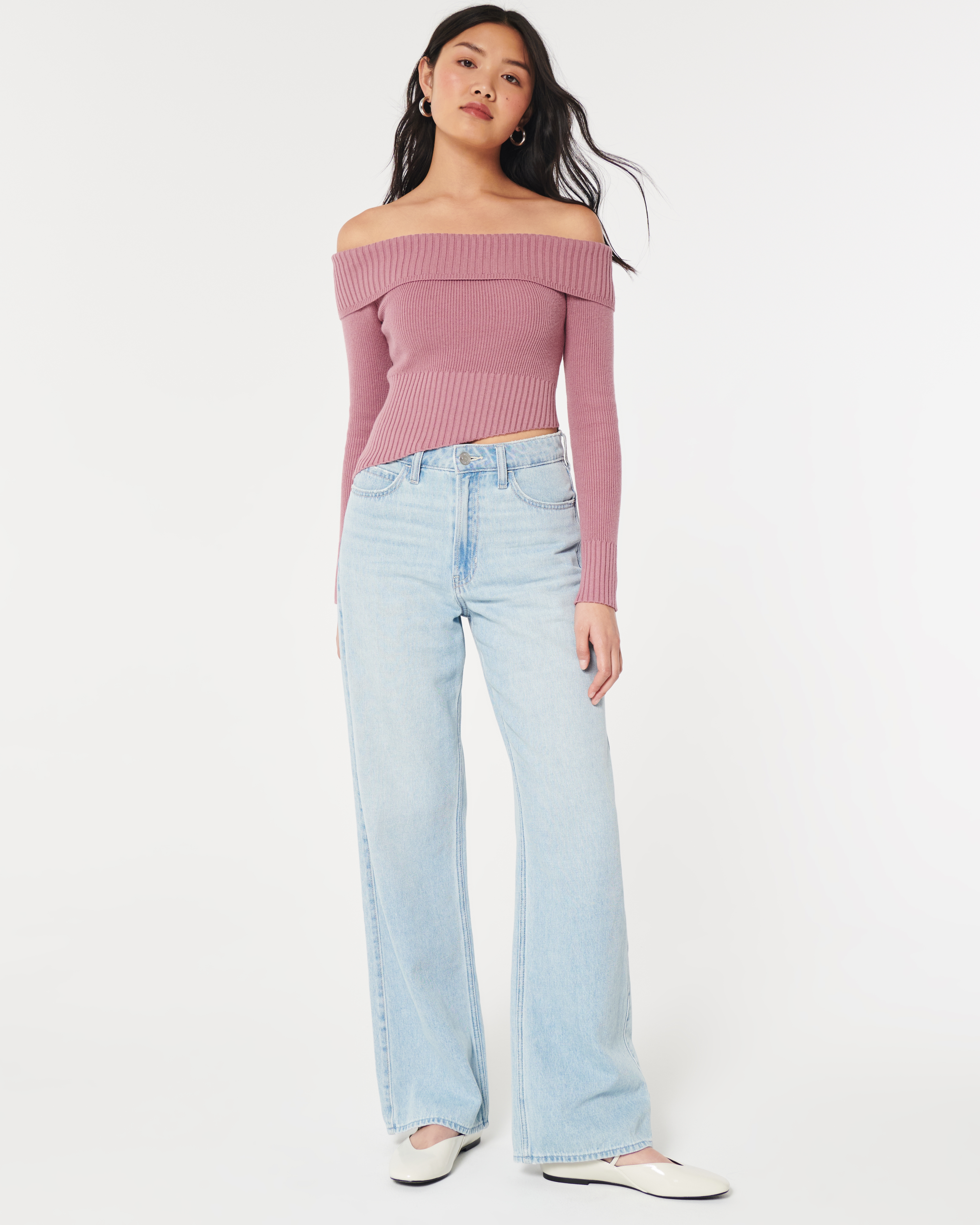 Shop All Social Tourist Off the Shoulder Asymmetrical Sweater