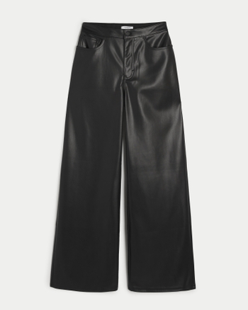 Women's Social Tourist Vegan Leather WideLeg Pants Women's Clearance