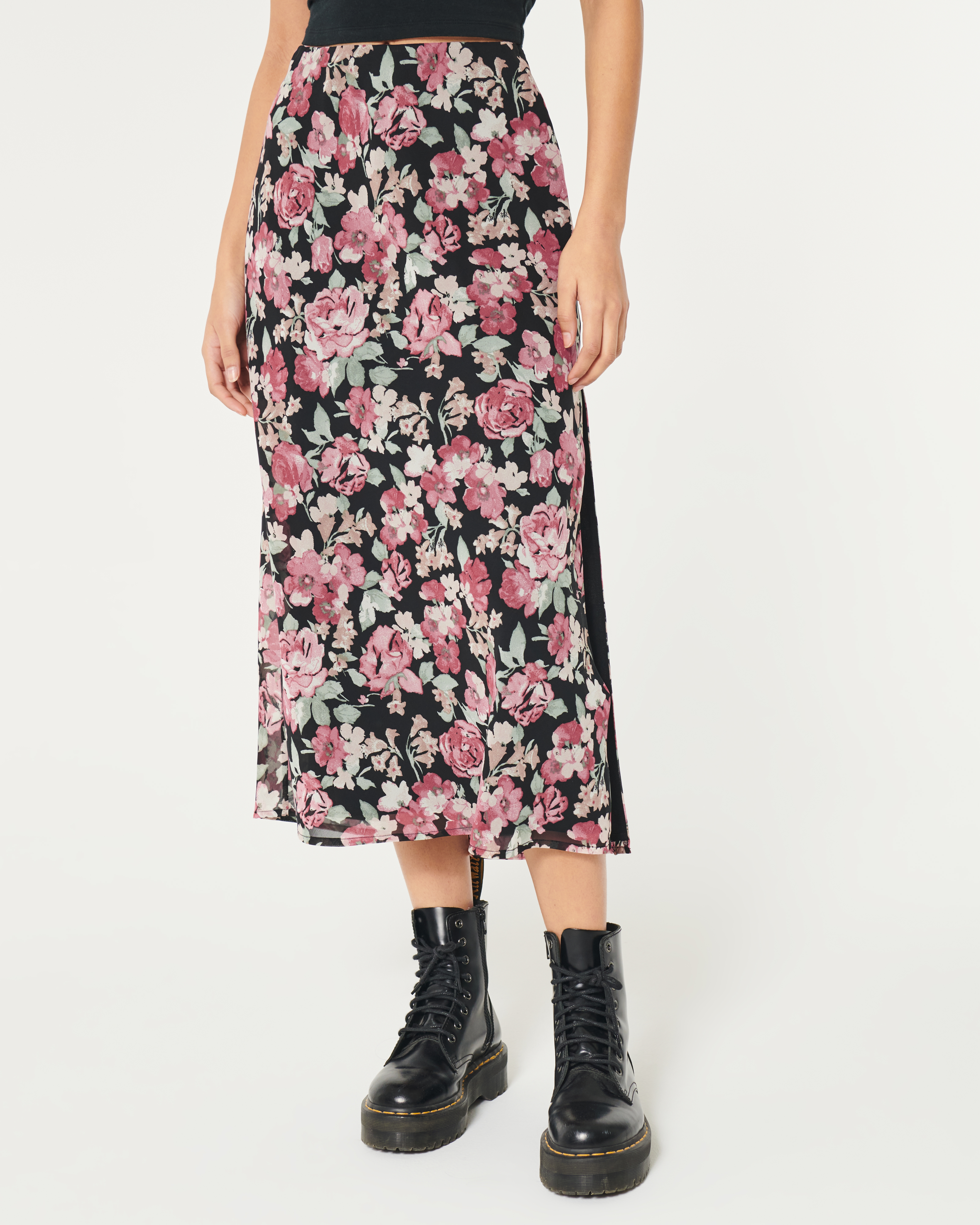Social Tourist Floral Column Maxi Skirt