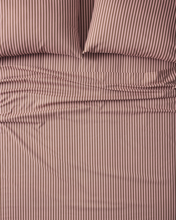 Hollister x Target Percale Stripe Sheet Set, Brown Stripe view 2