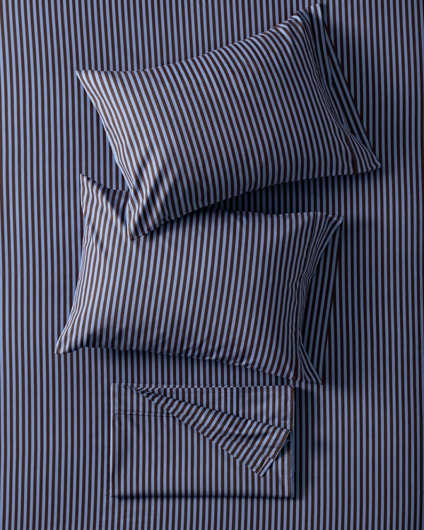 Hollister x Target Percale Stripe Sheet Set, Blue Stripe view 1