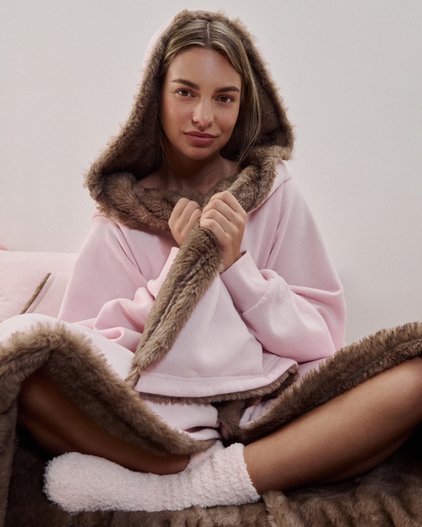 Hollister x Target Hooded Throw Blanket, Light Pink view 2